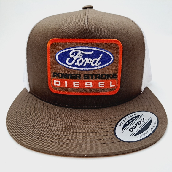 Ford Diesel Embroidered Patch Flat Bill Mesh Trucker Snapback cap hat - Picture 4 of 5